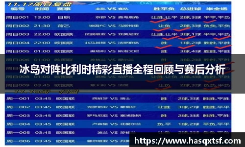冰岛对阵比利时精彩直播全程回顾与赛后分析